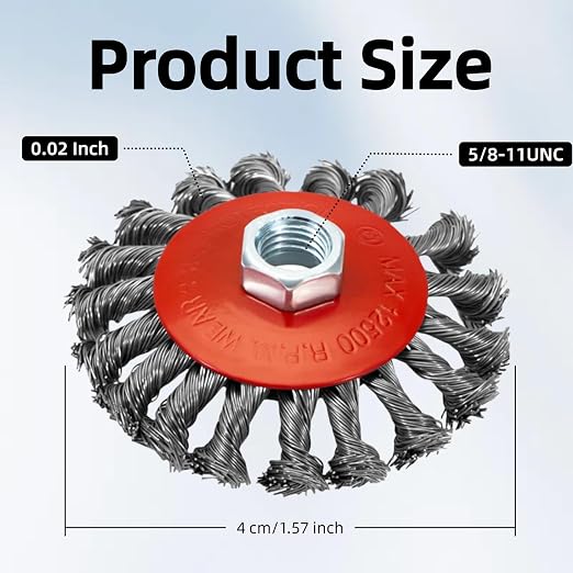 5 Pack 4 Inch Twist Knotted Wire Wheel Brush - Image 2