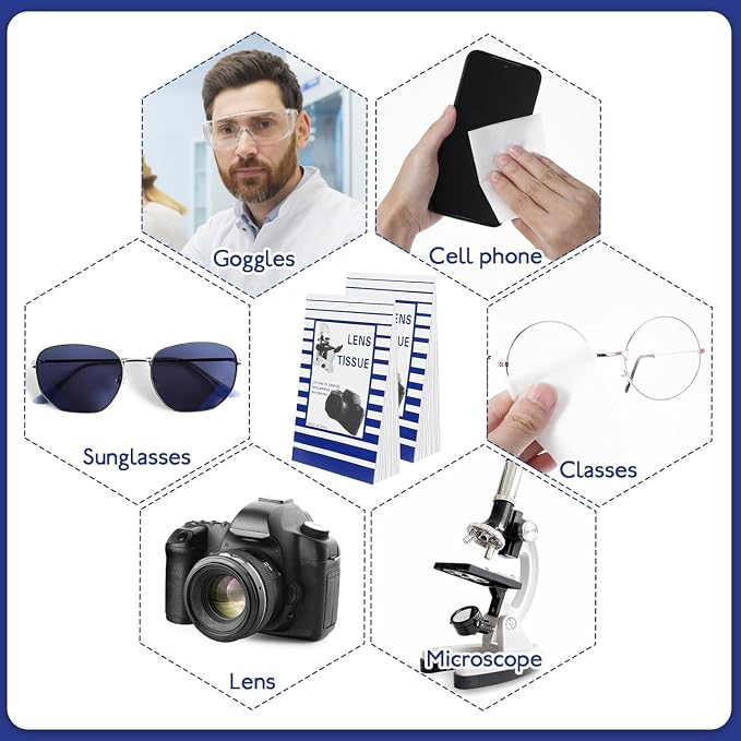 500 Pcs Lens Paper Microscope Lens Tissue Lens Cleaner Paper Lens Cleaner Cloth - Image 5