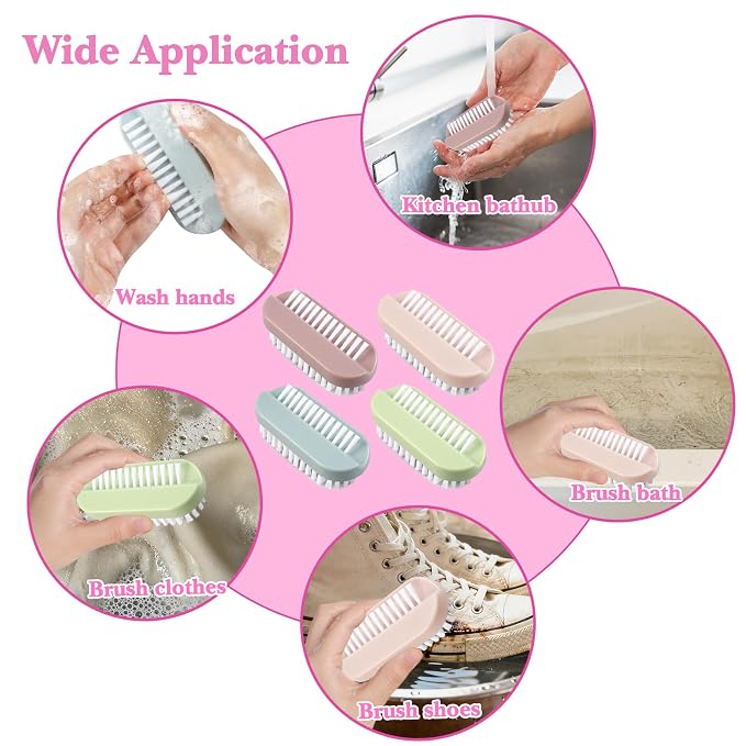 4pcs Nail Brush for Cleaning Fingernails, Nail Brushes for Cleaning, Two Sided - Image 6