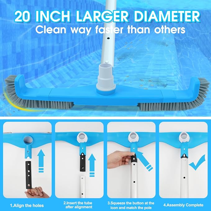 20" 2 in 1 Pool Brush Vacuum Head - Image 2