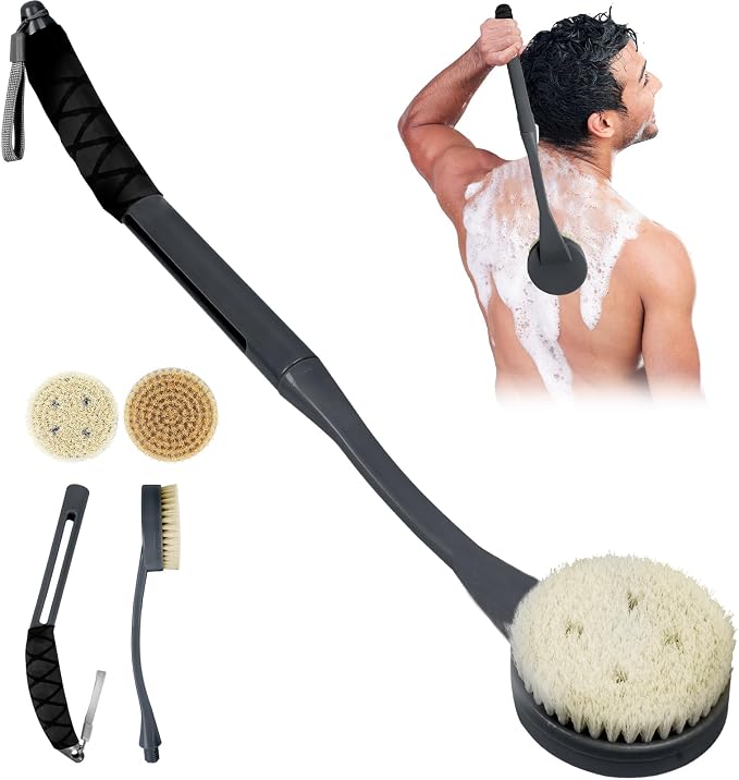 Back Scrubber for Shower, 20.5" Anti Slip Long Handle Bath Brush, Back Brush by BTideas