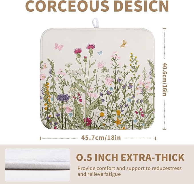 Wildflower Floral Dish Drying Mat - Image 2