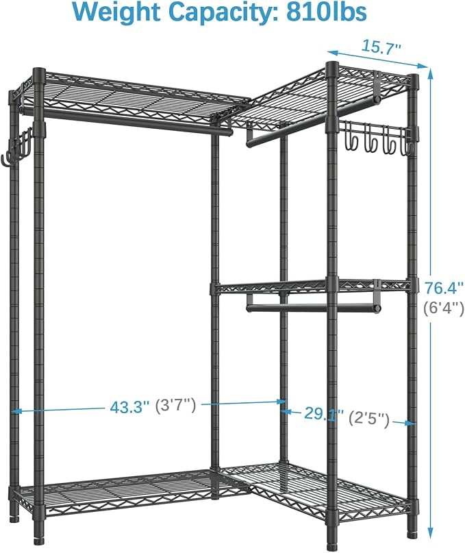 VIPEK L4 Garment Rack L Shaped Clothes Rack - Image 5