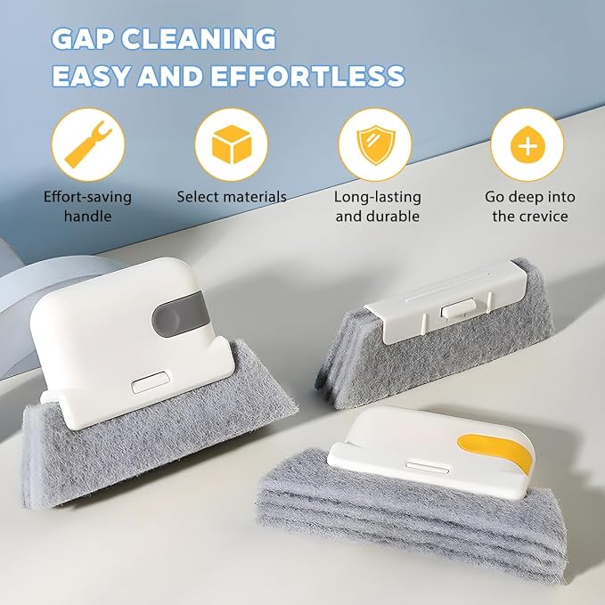 3PCS Car Window Groove Cleaning Brush, Magic Vehicle Sill Track Gap Corner - Image 3