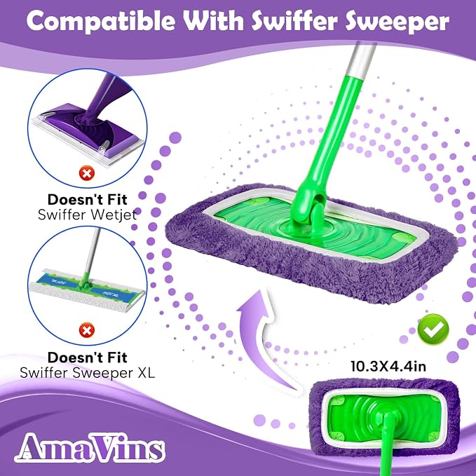 5 Pack Reusable Microfiber Mop Pads Compatible - Image 2