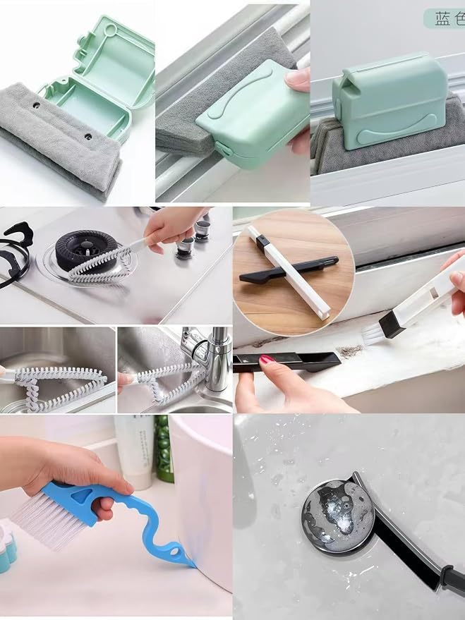 9Pieces Window and Sliding Door Track Detailing Cleaning Brushes Set, Window - Image 4