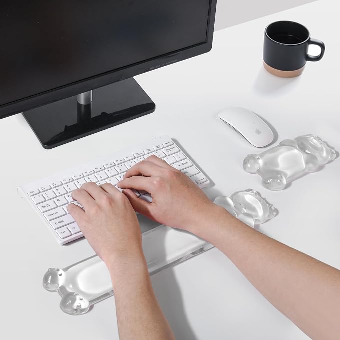 Gel Keyboard and Mouse Wrist Rest Set – Clear Wrist Rest - Image 3