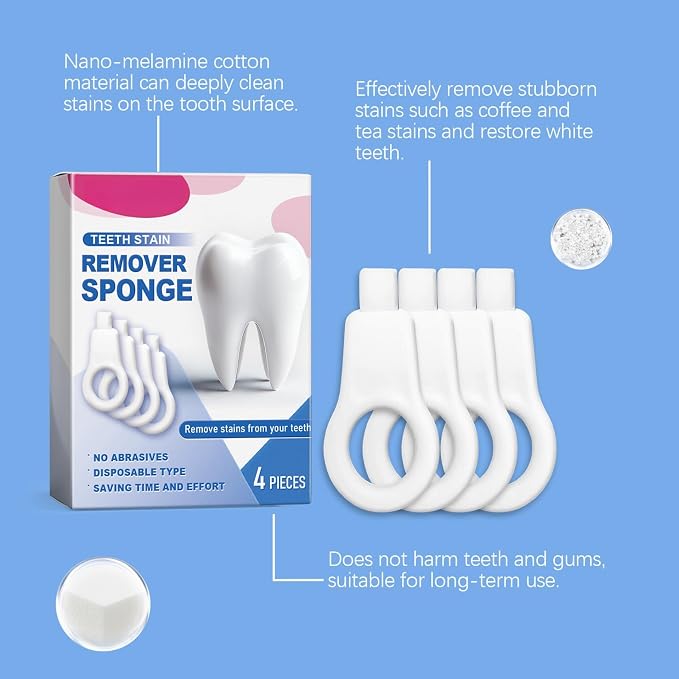 4 Pcs Sponge Teeth Cleaner for Baby, Gentle Stain Remover for Teeth Soft Rubber - Image 8