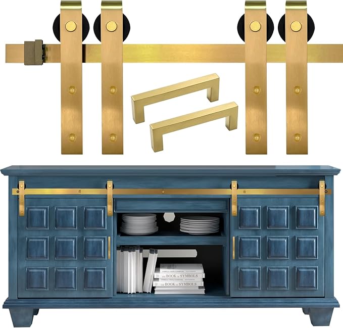 Rio Salto Mini Gold Barn Door Hardware Kit 7FT by RioSalto