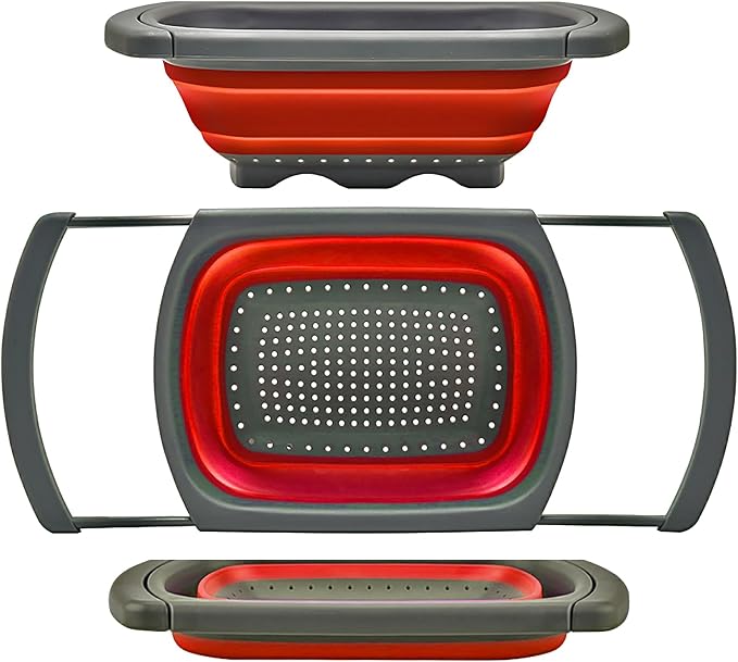 Qimh Colander Collapsible, Over The Sink Veggies/Fruit 6-Quart Strainers and by Qimh