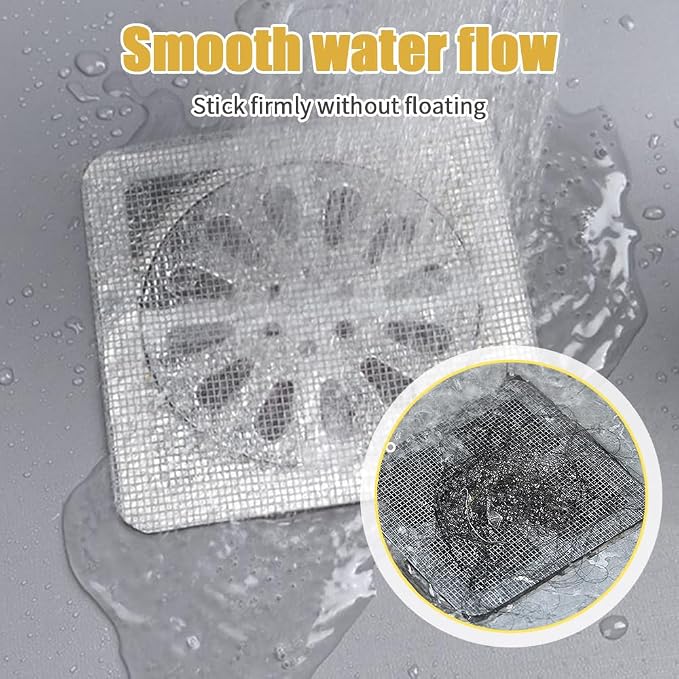 Disposable Shower Drain Hair Catcher, Disposable Hair Drain Stickers Drain Mesh - Image 4