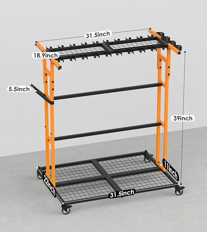 CCCEI Garage Organization with Wheels, Outdoor Gargen Yard Shed Tools Organizer - Image 7