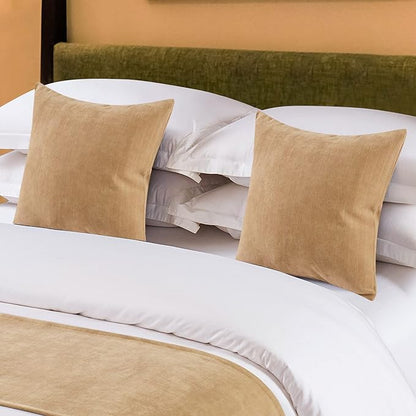 OSVINO Solid Bed Runner Textured Chenille Bed End Scarf Decorative Bedding Protection for Hotel Bedroom Wedding Room