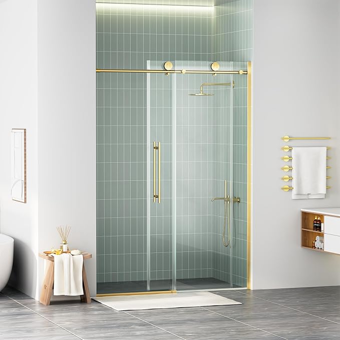 WinZo Frameless Shower Door 50-54 in W x 75 in H, Sliding Shower Door by winzo