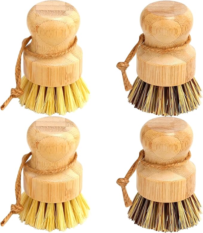 Bamboo Dish Brush Set, Dish Brushes, Durable Wood Dishes Scrub Brush, Natural by Aisuly