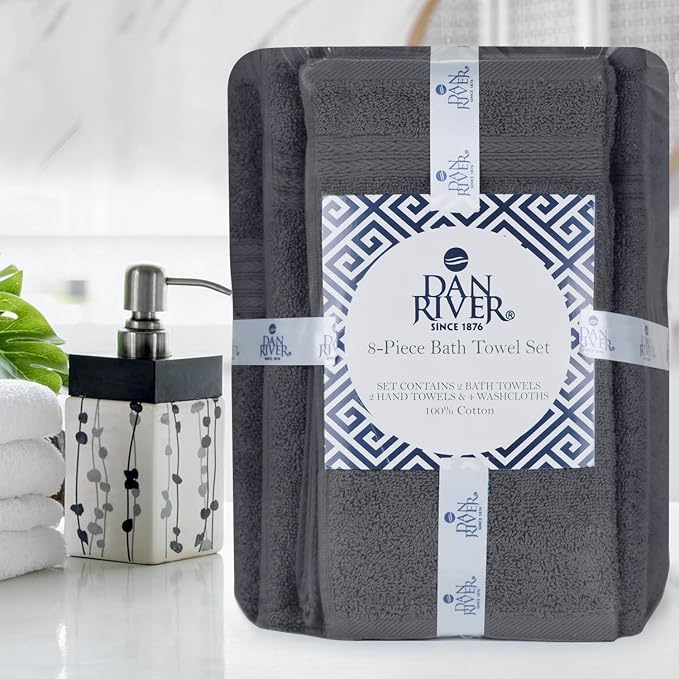 DAN RIVER 8 PC Luxury Bath Towels - Image 6