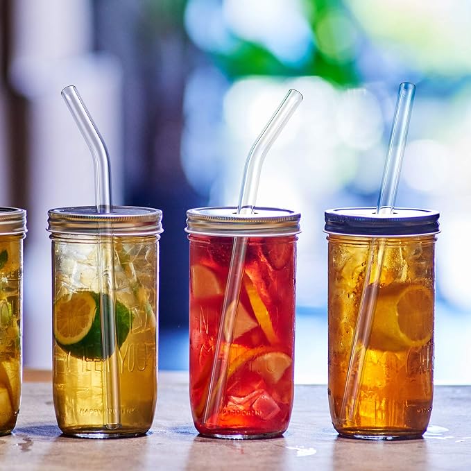 12-Pack Reusable Glass Straw, Size 8.5''x10 MM, Including 6 Straight and 6 Bent - Image 6