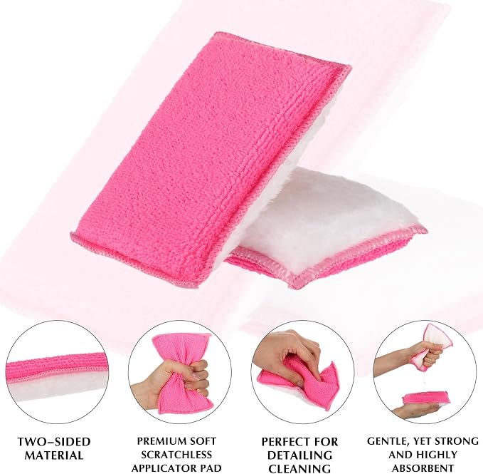 Mudder 8 Pcs Car Interior Scrubbing Sponge 5'' x 3'' Fiber Car Wax Applicator - Image 4