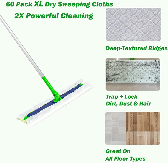 XL Dry Sweeping Cloth Refills for Swiffer Sweeper X-Large Mop, XL Disposable - Image 4