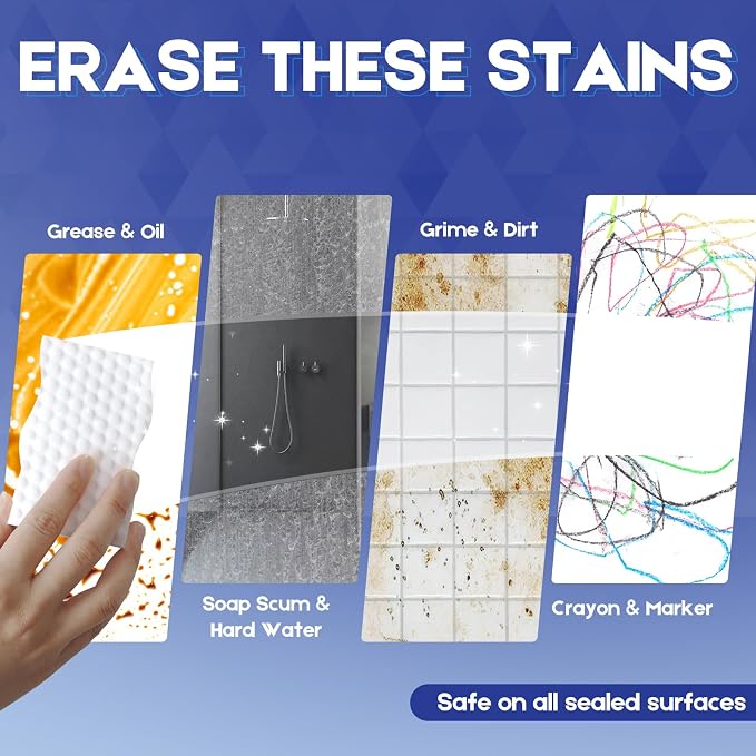 Magic Sponge Eraser, Tex-10 Scrub Melamine Sponges, Heavy Duty No Scratches - Image 5