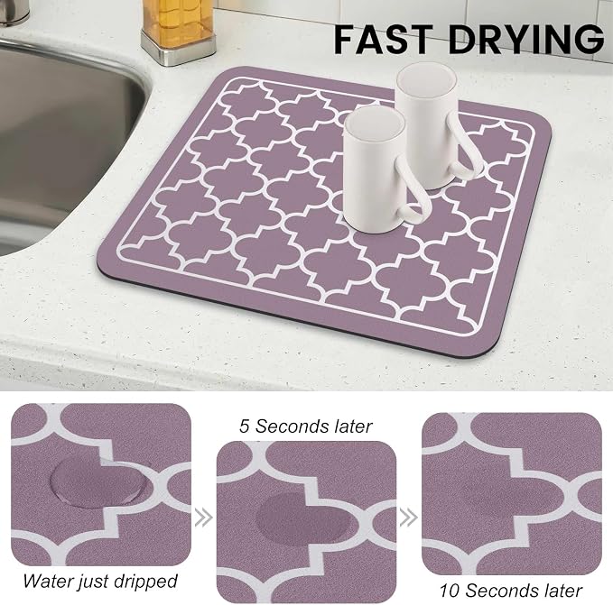 WISELIFE Dish Drying Mat Super Absorbent Drying Mat Large Dish Drying Mats - Image 4