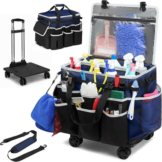 Large Rolling Cleaning Caddy Bag by RUCYEN