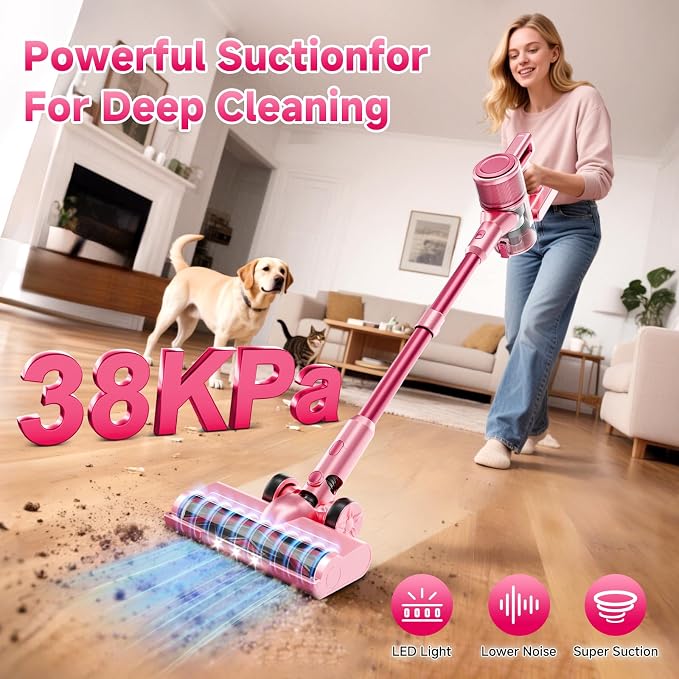 Cordless Vacuum Cleaner, 8 in 1 40Kpa 55Mins, Lightweight Vacuum Cleaners - Image 2