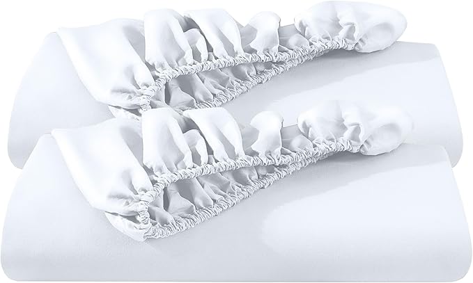 Bare Home 2-Pack Fitted Bottom Sheets Full - Premium 1800 Ultra-Soft Wrinkle Resistant Microfiber - Deep Pocket (Full, White)