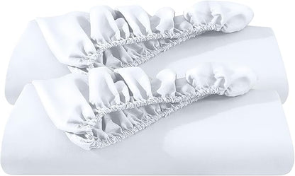 Bare Home 2-Pack Fitted Bottom Sheets Full - Premium 1800 Ultra-Soft Wrinkle Resistant Microfiber - Deep Pocket (Full, White)