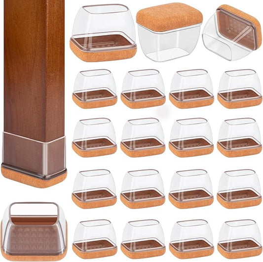 16 Pcs Rectangle Chair Leg Floor Protectors, Silicone Chair Leg Protectors by Jeaoouu