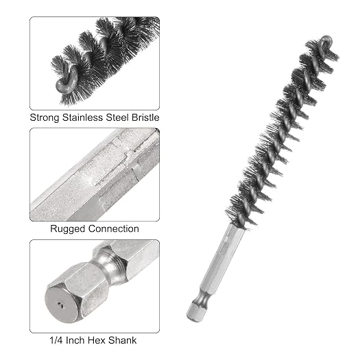 HARFINGTON 5Pcs Bore Brush Stainless Steel 13mm Dia Cleaning Twisted Wire Brush - Image 4