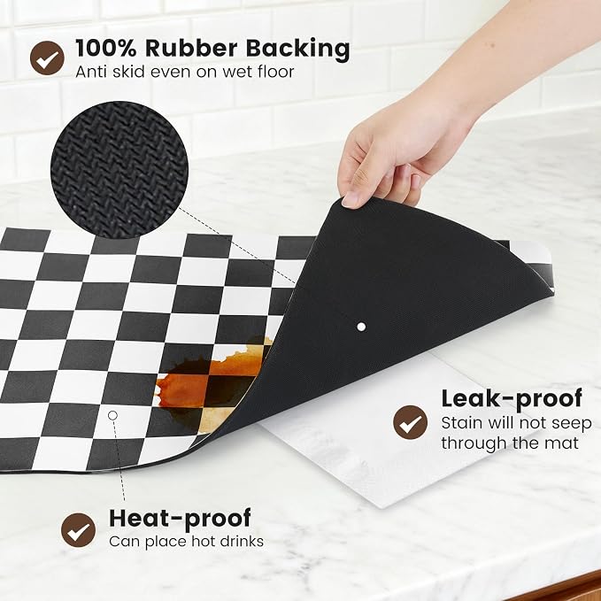 16" x 24" Checkered Dish Drying Mat - Image 6