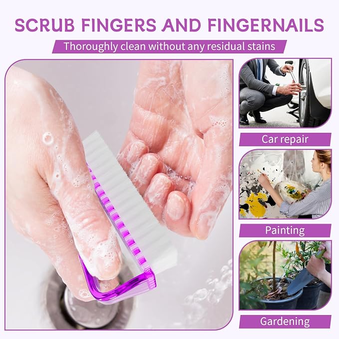 Nail Brushes for Cleaning Fingernails, Handle Grip Nail Scrubber Brush - Image 4