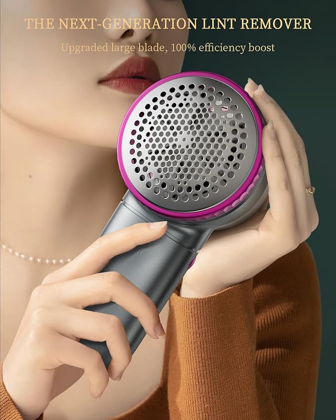 Fabric Shaver with Lint Brush, Large Lint Shaver with Digital Display, 3-Speeds - Image 2