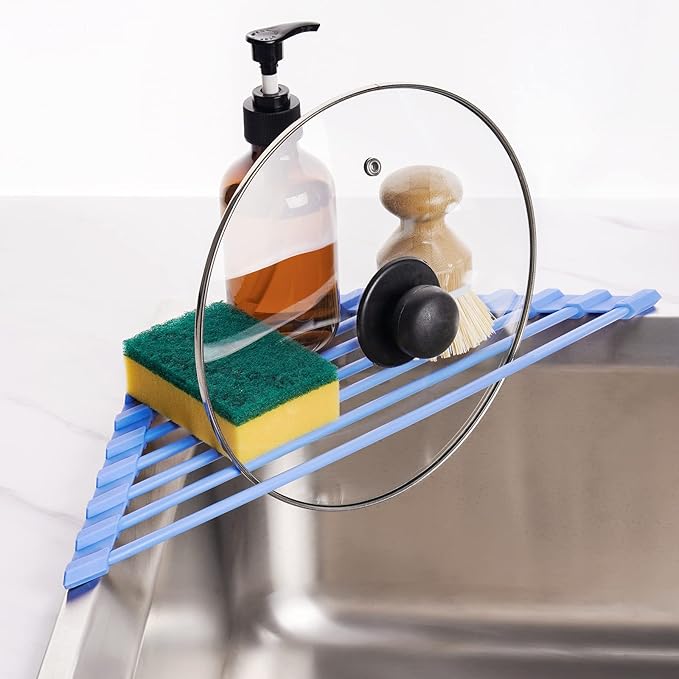 Tomorotec Compact Silicone-Coated Triangle Dish Drying Rack - Image 6