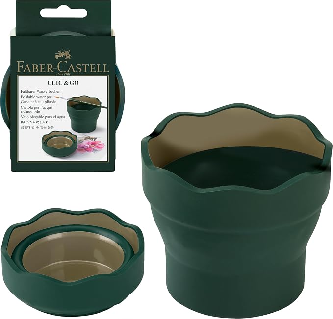 Faber-Castell Clic & Go Artist Water Cup, Dark Green by Faber-Castell