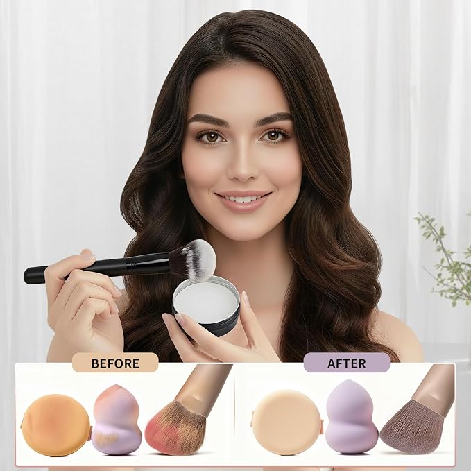 DUcare Makeup Brush Cleaner Shampoo Soap Solid Brush Cleaning Mat Removes - Image 6