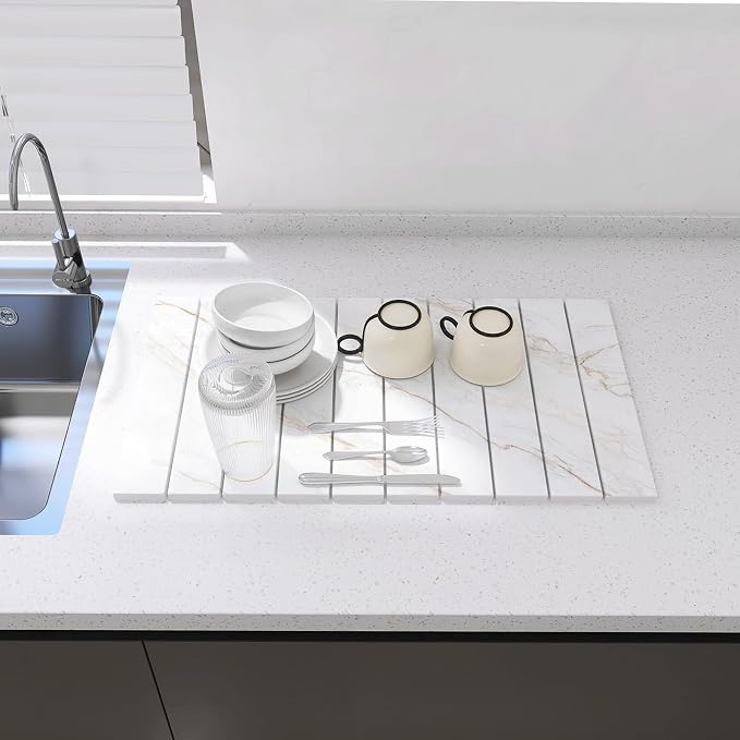 Hopegiver Stone Drying Mat for Kitchen Counter, Super Absorbent, Non-Slip & - Image 8