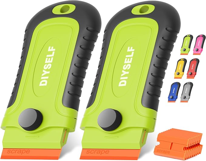 DIYSELF 2 Pcs Plastic Razor Blade Scraper by DIYSELF