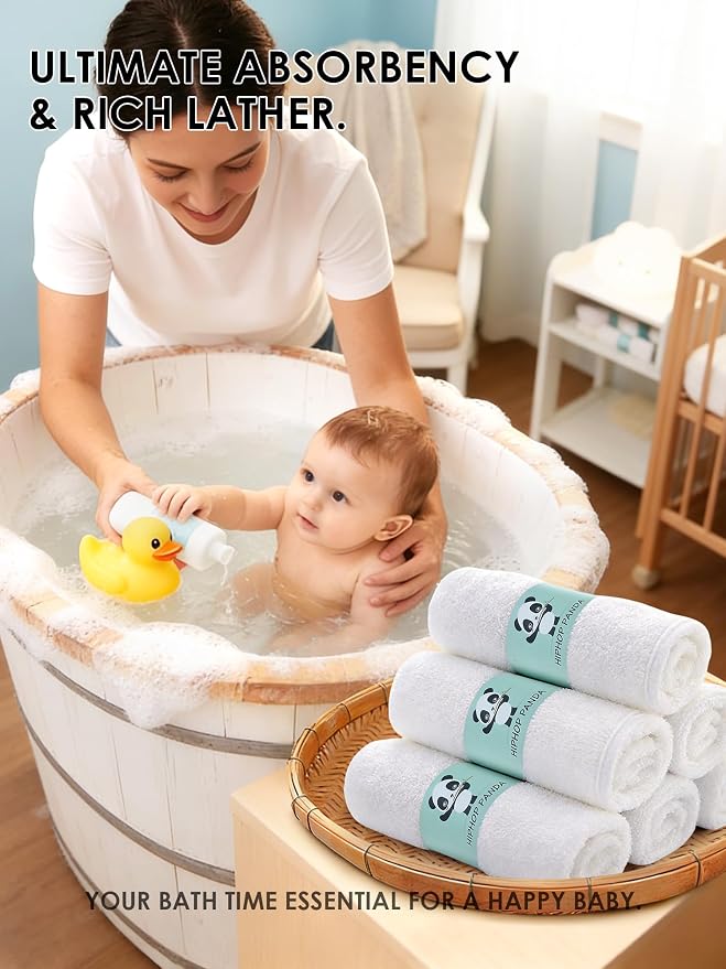 HIPHOP PANDA Baby Washcloths, Rayon Made from Bamboo - Image 4