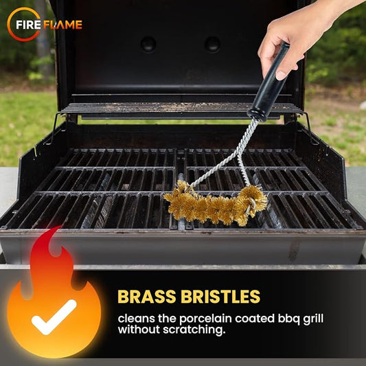Fireflame BBQ Grill Brush – Non-Scratch Brass Bristles - Image 2