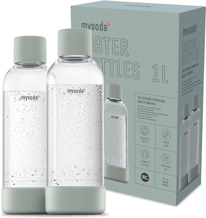 Mysoda Carbonating Bottles 2Pck 1L by Mysoda
