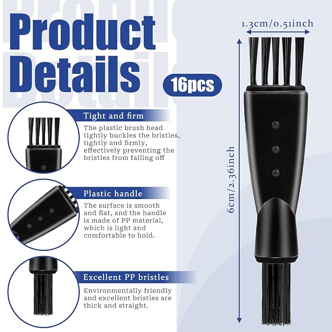 16 Pcs Electric Razor Brush, Double Sided Shaver Cleaning Brush Clipper Brushes - Image 2