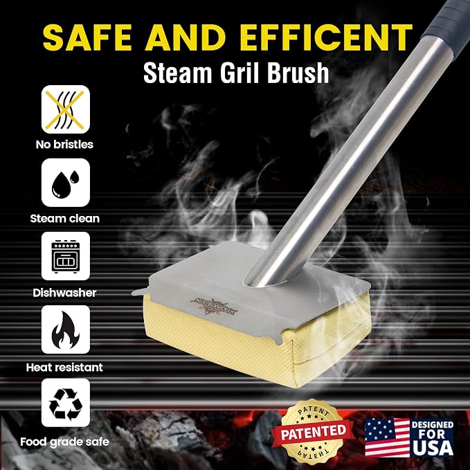 Grill Brush Bristle Free, BBQ Replaceable Scraper Cleaning Head, Safe Grill - Image 2