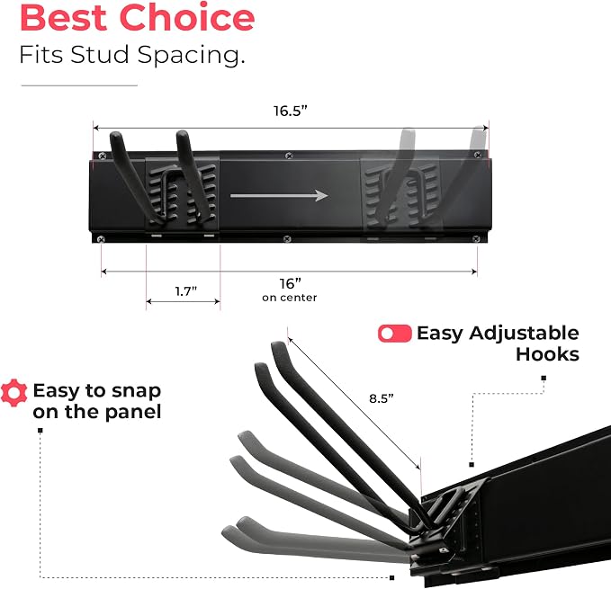 TIDYME Garage Tool Organizer Wall Mount | 48-Inch Garage Wall Organizer & - Image 3
