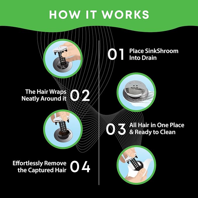 SinkShroom Chrome Edition Revolutionary Bathroom Sink Drain Protector Hair - Image 5