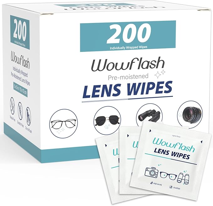 200 Count Lens Wipes for Eyeglasses, Eyeglass Lens Cleaning Wipes Pre-moistened by Wowflash