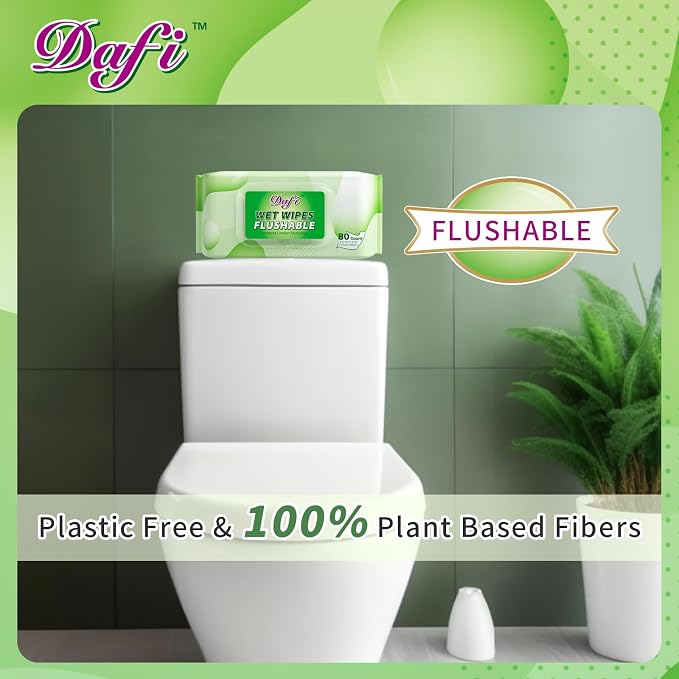 DAFI Flushable Wipes for Adult Wet Wipes, Total 240 Unscented Toilet Wipes - Image 4