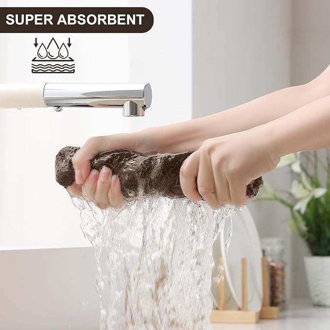 Homaxy 100% Cotton Kitchen Towels and Dishcloths Set, 12 x 12 Inches and 13 x - Image 3