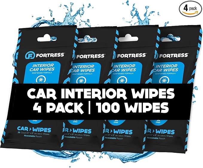 Fortress Car Interior Wipes for Car Interior Cleaning, and Steering Wheel by Fortress